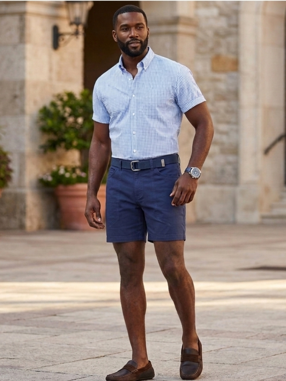 2/$30 Izod Men's Blue Modern Fit Comfort Stretch Shorts Size 36W